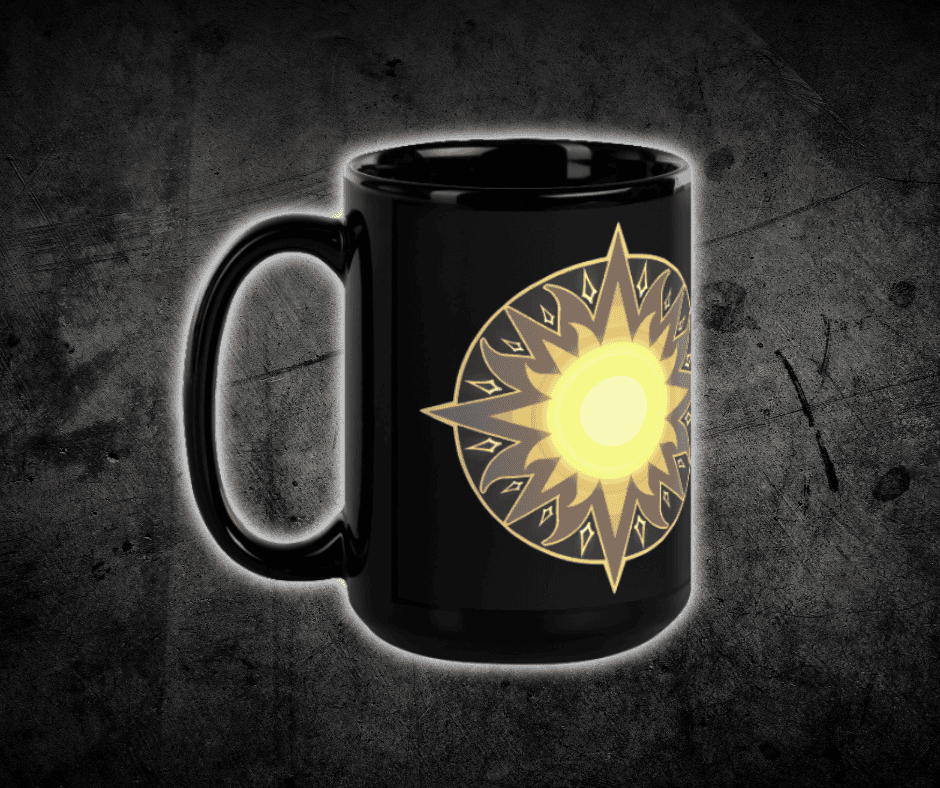 Artorian's Sun Black Glossy Mug