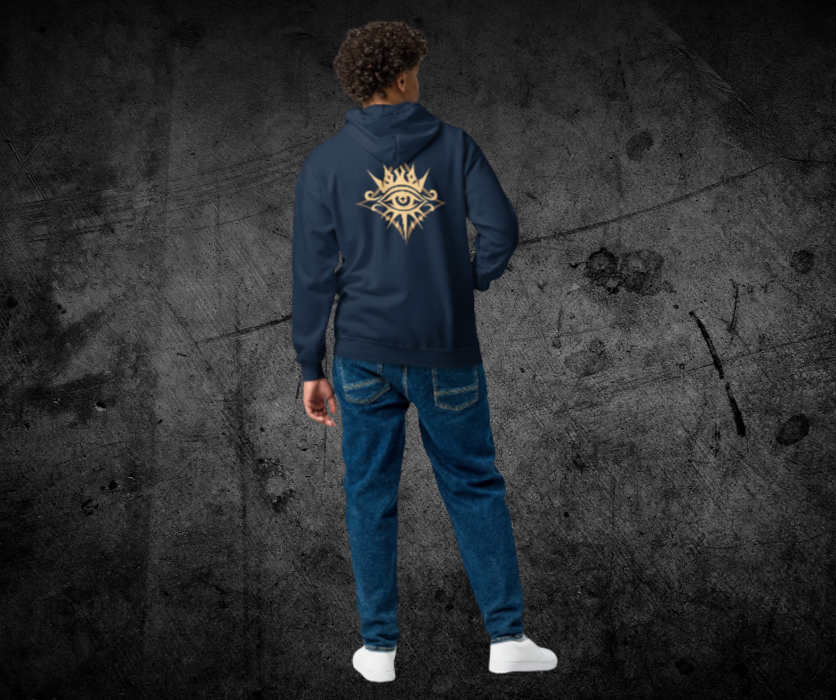 Unbound zip hoodie, design on back