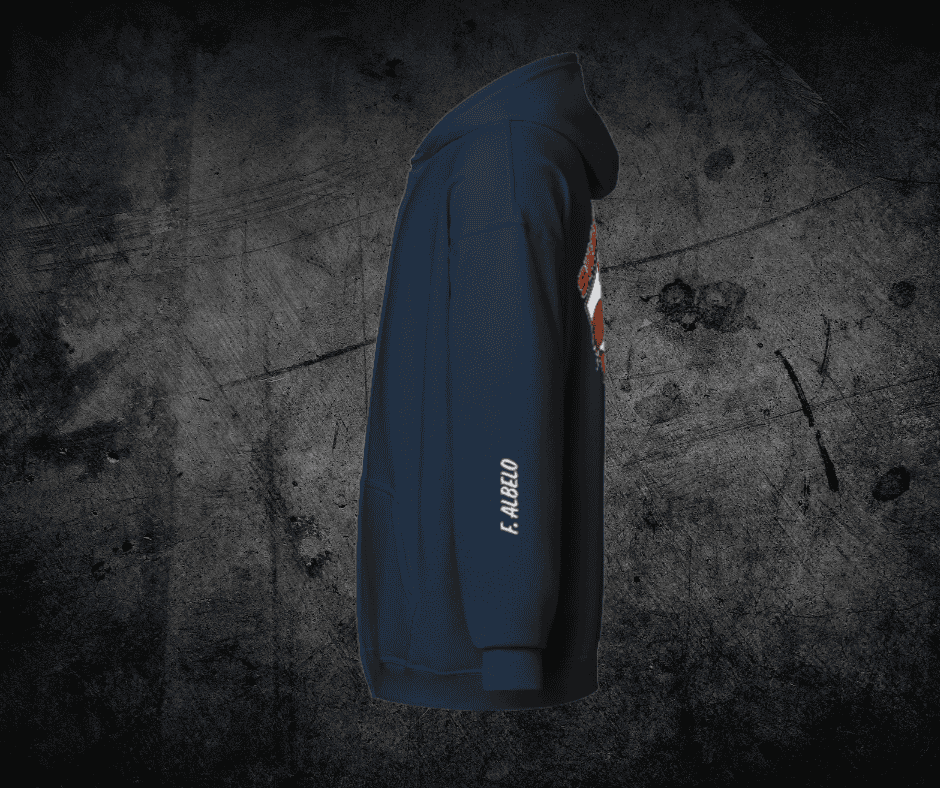Fievil Heavy Blend Zip Hoodie with Embroidered Sleeve